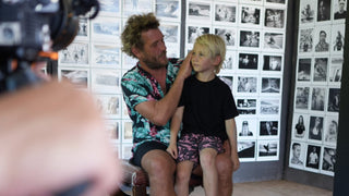 Arto Saari with his son.