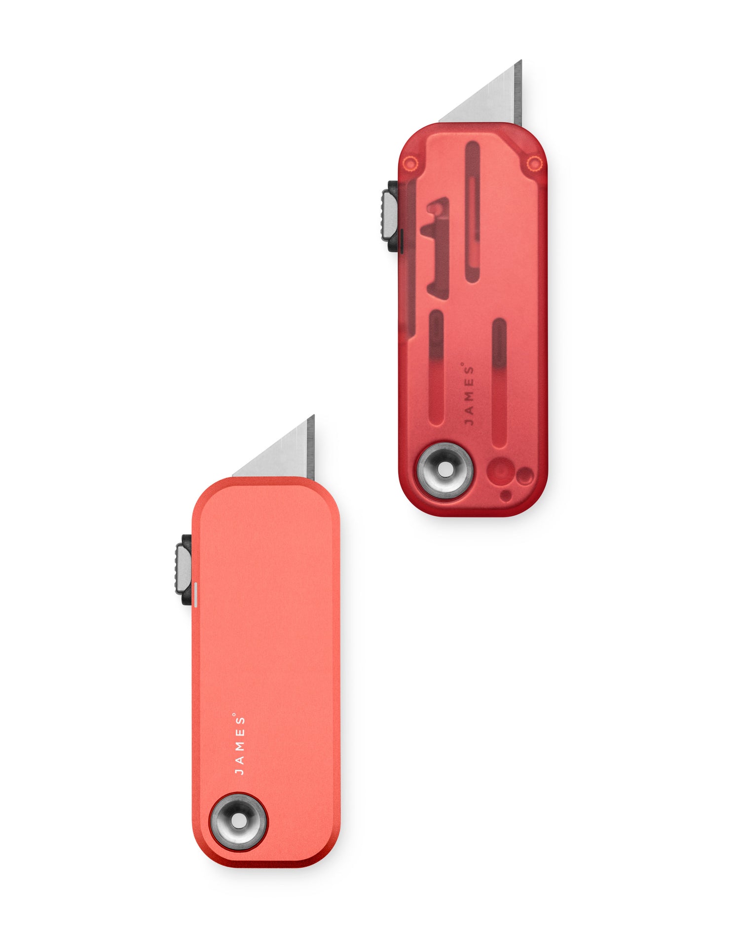 Two Palmers side by side. One in a clear handle and the other aluminum.