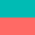 Coral + Turquoise / Serrated